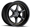 Aodhan DS09 19X9.5 5X114.3 +22 Offset Wheel - Gloss Black W /Gold Rivets - Aodhan Aftermarket Wheel