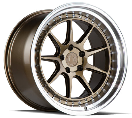 Aodhan DS-X 18X10.5 5X114.3 +22 Offset Wheel - Bronze w/Machined Lip