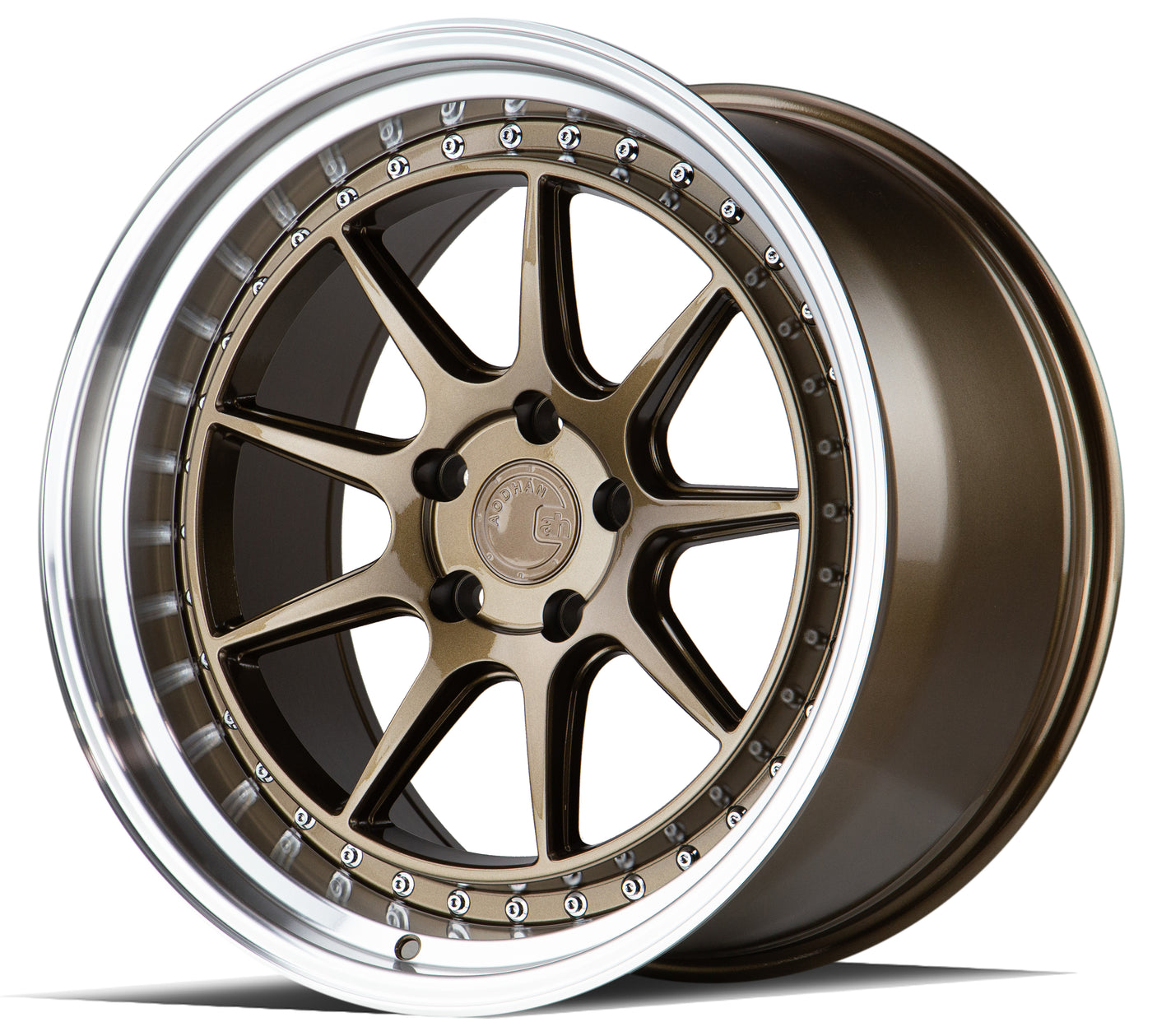 Aodhan DS-X 18X10.5 5X114.3 +22 Offset Wheel - Bronze w/Machined Lip