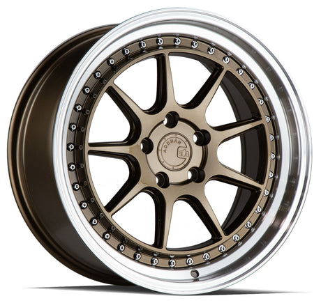 Aodhan DS-X 18X8.5 5X114.3 +35 Offset Wheel - Bronze w/Machined Lip
