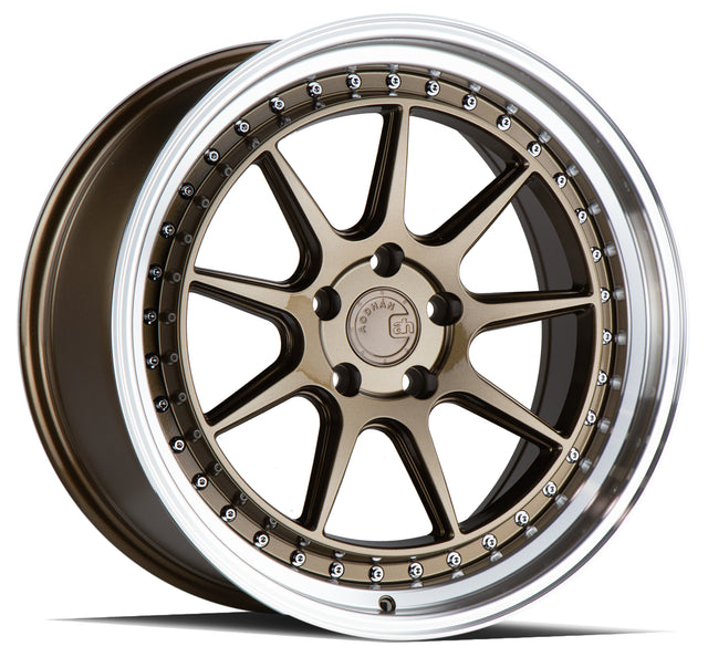 Aodhan DS-X 18X9.5 5X100 +35 Offset Wheel - Bronze w/Machined Lip