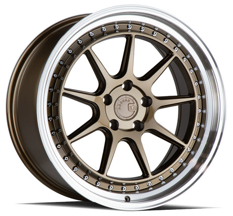 Aodhan DS-X 18X9.5 5X114.3 +30 Offset Wheel - Bronze w/Machined Lip