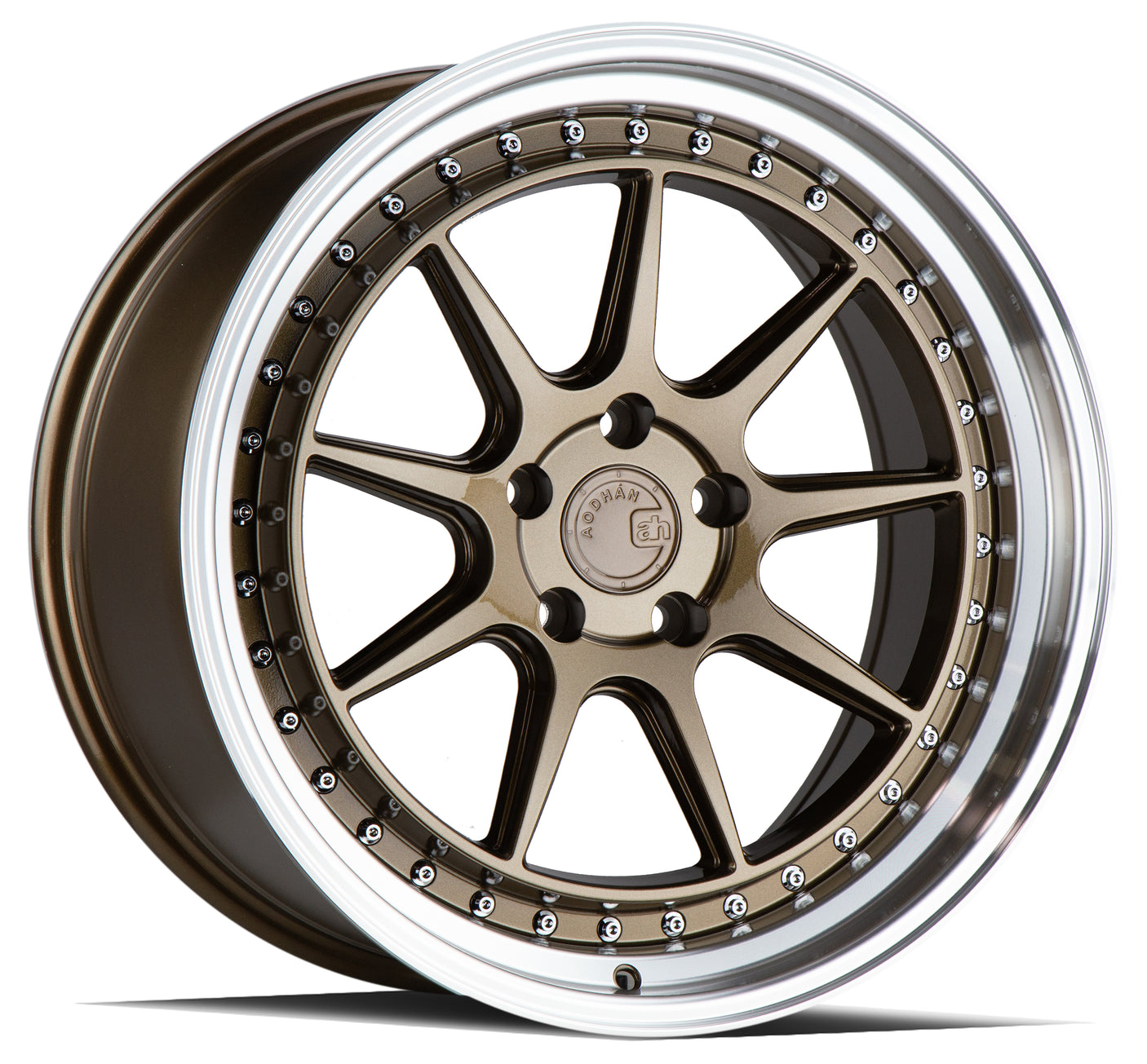 Aodhan DS-X 18X9.5 5X114.3 +15 Offset Wheel - Bronze w/Machined Lip