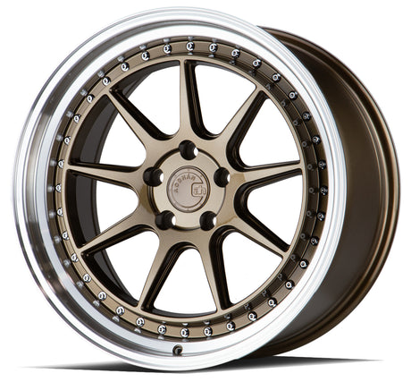 Aodhan DS-X 18X9.5 5X114.3 +22 Offset Wheel - Bronze w/Machined Lip