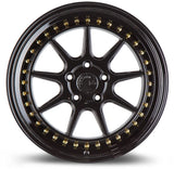 Aodhan DS-X 18X9.5 5X114.3 +15 Offset Wheel - Gloss Black W /Gold Rivets