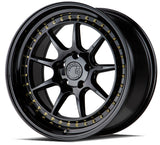 Aodhan DS-X 19X9.5 5X114.3 +22 Offset Wheel - Gloss Black W /Gold Rivets