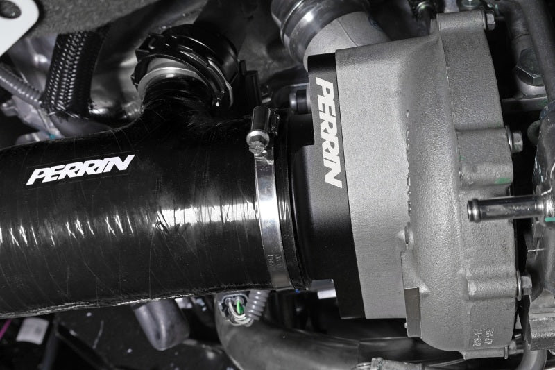 PERRIN 2022+ Subaru WRX Black 3in Turbo Inlet Hose w/ Nozzle (Short)