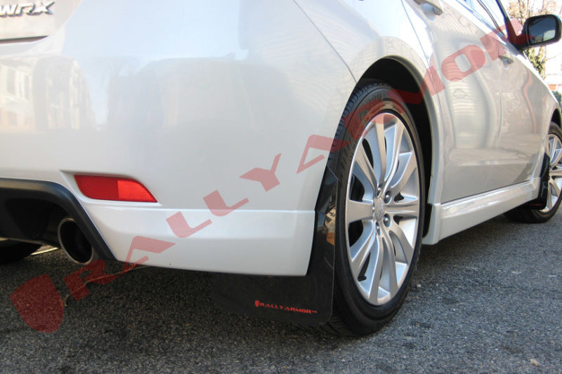 Rally Armor 08-10 Subaru WRX / 08-11 Impreza 2.5i (Hatch/Sedan) Black UR Mud Flap w/Red Logo