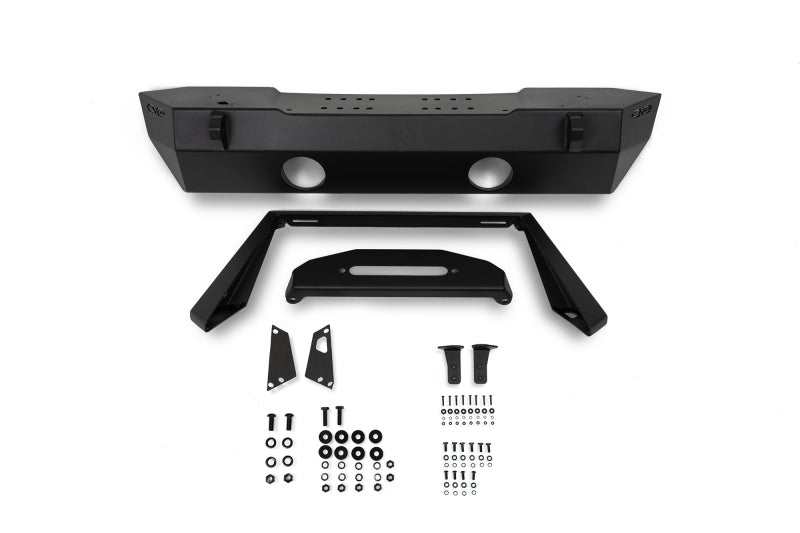 DV8 Offroad 07-23 Jeep Wrangler/Gladiator JT/JK/JL FS-25 Stubby Front Bumper w/Plated Bull Bar