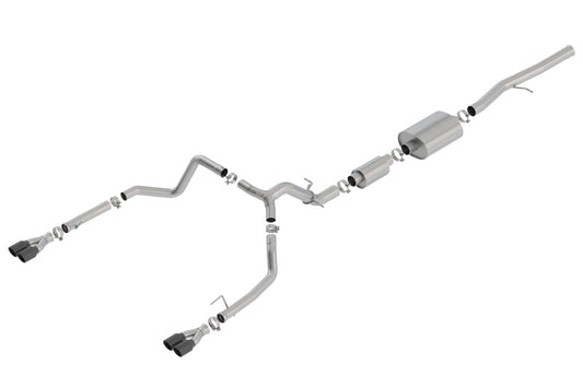 Borla 19 Chevrolet Silverado/GMC Sierra 1500 6.2L SS (S-Type) Catback Exhaust - Black Chrome Tips