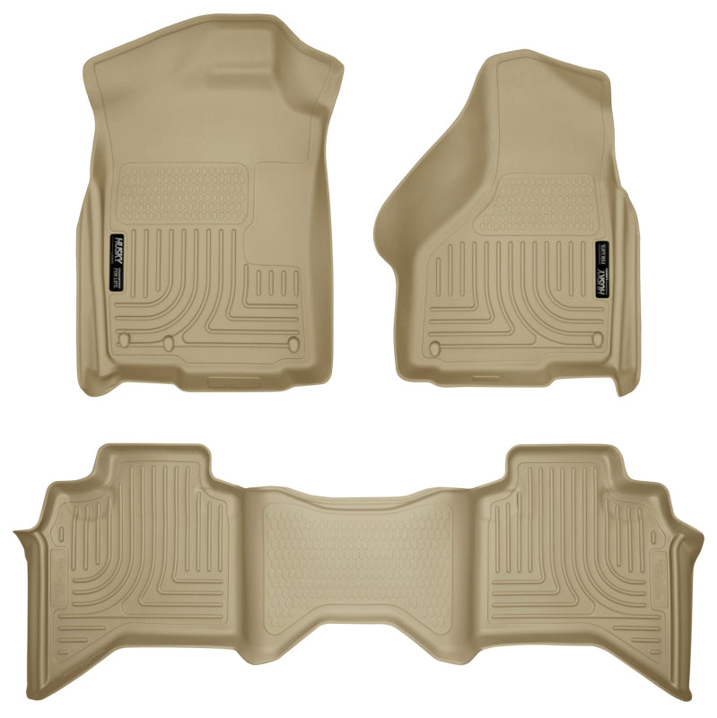 Husky Liners 03-08 Dodge Ram 1500/2500/3500 Quad Cab WeatherBeater Combo Tan Floor Liners