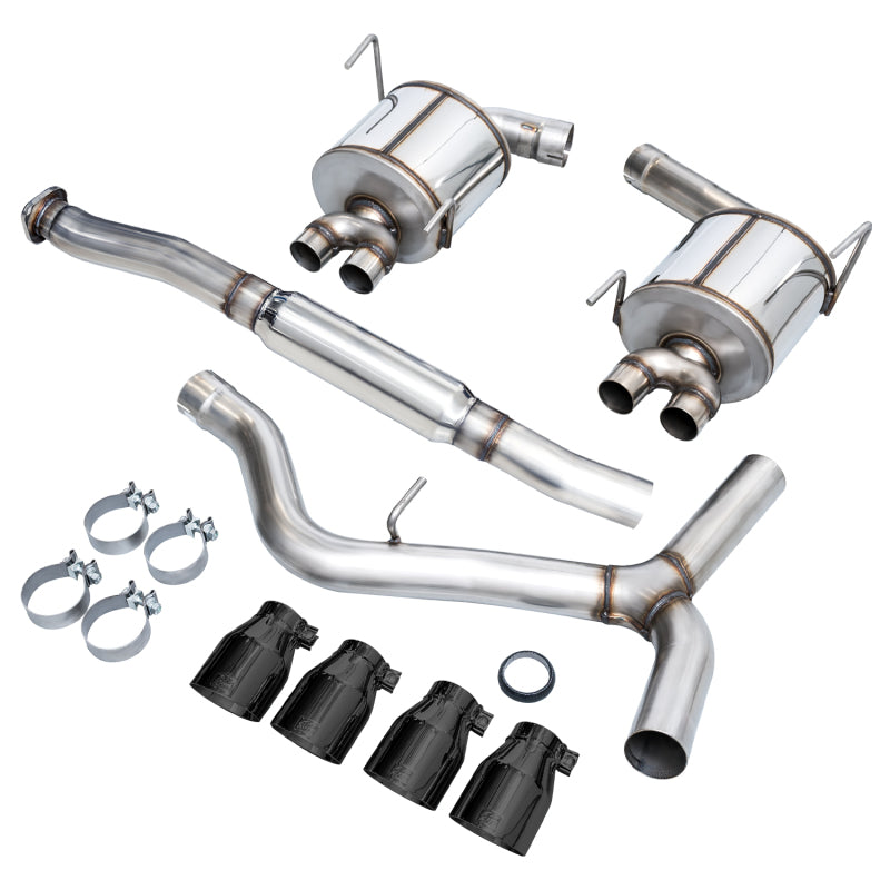 AWE Tuning Subaru STI VA / WRX GV / STI GV Sedan Touring Edition Exhaust - Diamond Black Tip (102mm)